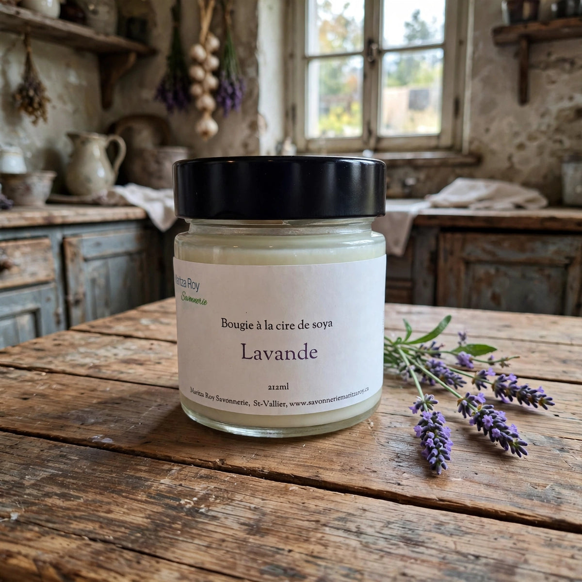 Bougie Lavande 212 ml (8 oz) — Savonnerie Maritza Roy