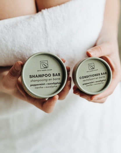 Après-Shampoing Solide Menthe Poivrée + Eucalyptus | Zéro Déchet