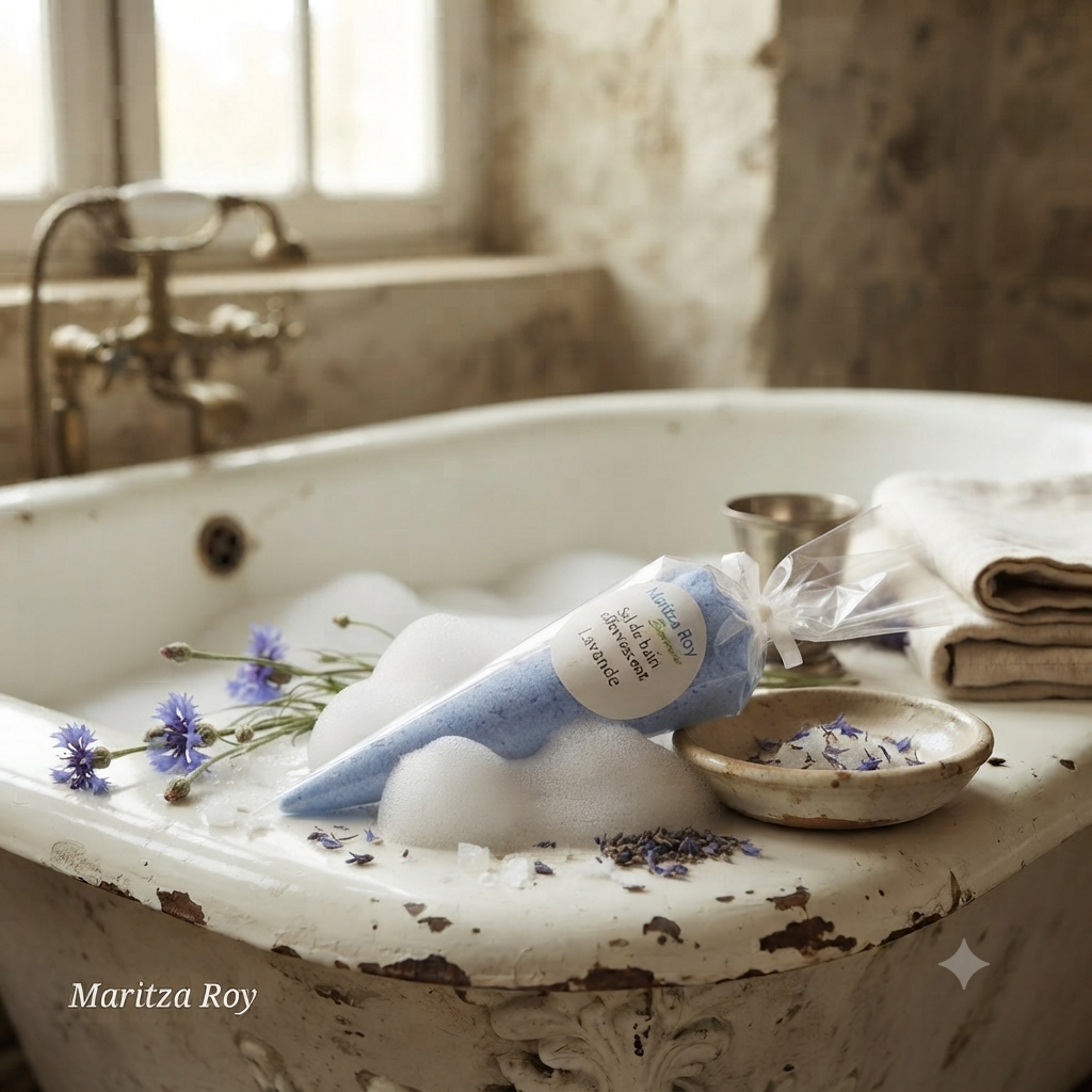 Sel de bain effervescent bleuet
